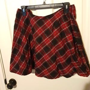 Black and Red Plaid Suspender Skirt